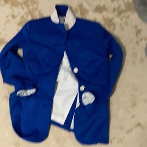 Color block blue and white Blazer fashion